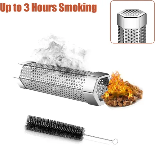 Miniatura 4 de Tubo de humo para ahumador de pellets de 6 pulgadas, acero inoxidable para ahumador de pellets, accesorios para ahumadores calientes o fríos