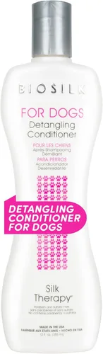 BioSilk Acondicionador desenredante para perros Silk Therapy - Desenredante hidratante para desenredar, acondicionar el cabello enmarañado y