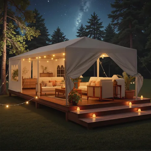 Miniatura 3 de Homall Tienda de campaña para fiesta de gazebo de 10 x 30 pies, toldo impermeable para exteriores con paredes laterales extraíbles, para bodas