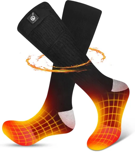Miniatura 12 de SNOW DEER - Calcetines térmicos eléctricos recargables mejorados, 7.4 V, batería de 2200 mAh para clima frío para hombres y mujeres, calcetines