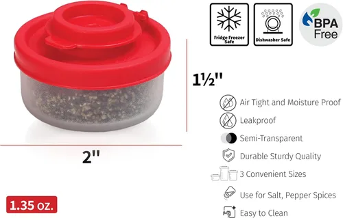 Miniatura 6 de SIGNORAWARE - Juego de 4 saleros y pimenteros pequeños a prueba de humedad, para ir de campamento, picnic al aire libre, cocina, loncheras, juego