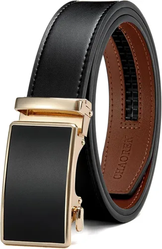 Miniatura 17 de CHAOREN - Cinturón para hombre - Cinturón de trinquete de cuero de 1 3/8 pulgadas para pantalones de vestir - Cinturón micro ajustable que se adapta