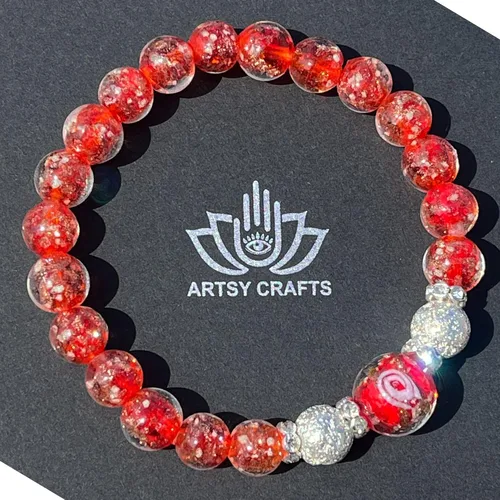 Miniatura 2 de ARTSY Crafts Pulsera de Cuentas de Luciérnaga que Brillan en la Oscuridad para Mujeres, Cuentas de Vidrio Luminosas Cristal Curativo Pulseras