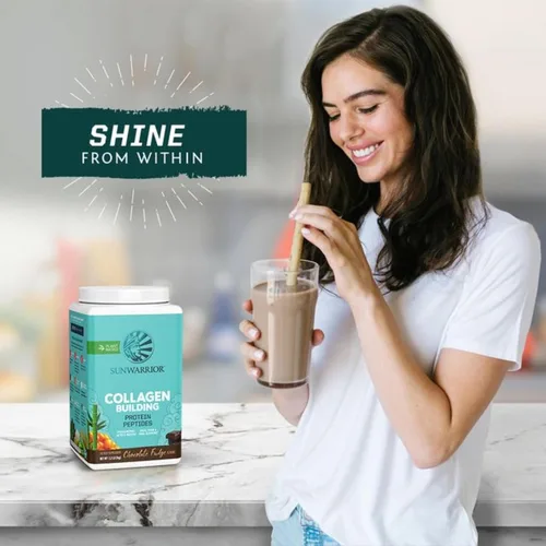 Miniatura 7 de Polvo de proteína de colágeno vegano para mujeres, polvo de colágeno a base de plantas de sílice sabor chocolate, vitaminas para el cabello, la piel
