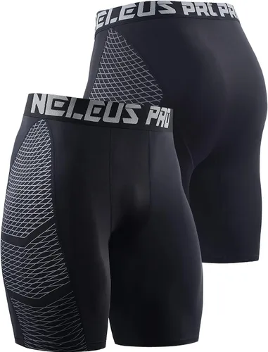 Miniatura 2 de NELEUS Paquete de 3 pantalones cortos de compresión para hombre