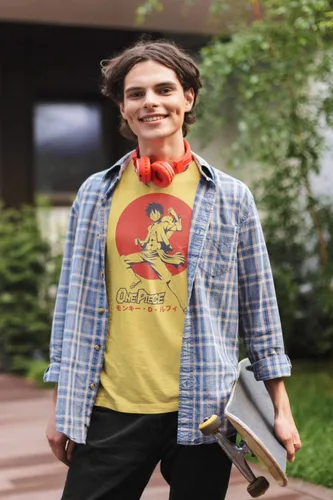Miniatura 3 de Ripple Junction One Piece - Camiseta de manga corta para hombre, diseño de anime con diseño de bandera japonesa Monkey D. Luffy, color amarillo