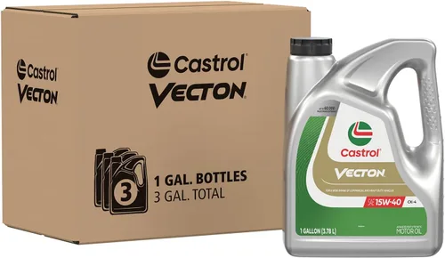 Castrol Vecton 15W-40 CK-4 - Aceite sintético avanzado para motor diésel, 1 galón, paquete de 3