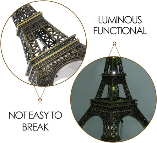 Miniatura 7 de Torre de luz LED, decoración de torre Eiffel, luz nocturna luminosa para dormitorio y escritorio, modelo de referencia creativo, regalo único