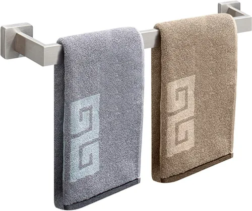 Miniatura 22 de NearMoon - Barra de toallas, accesorios de baño de acero inoxidable premium cuadrado de espesor para toalla de ducha para baño, soporte de toalla