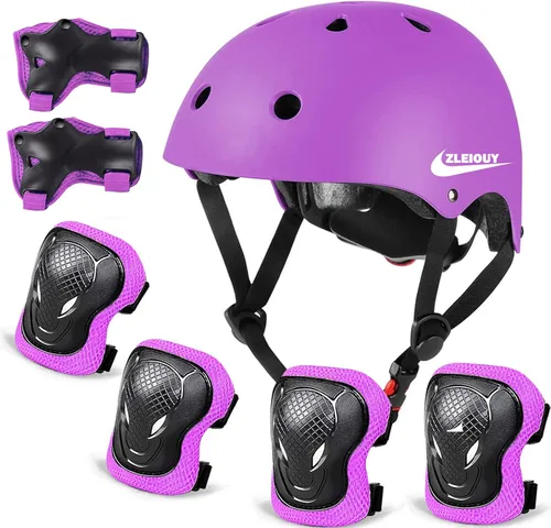 Miniatura 10 de Casco ajustable para niños de 3 a 16 años, niños pequeños, niños y niñas, equipo de protección con rodilleras, coderas y muñequeras para múltiples 1