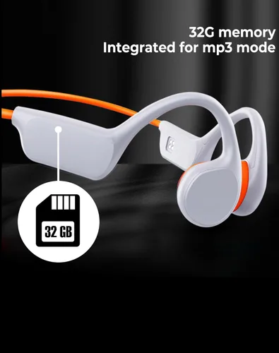 Miniatura 3 de Atopskins Auriculares de conducción ósea impermeables para natación, Bluetooth 5.3 lPX8, auriculares impermeables submarinos para natación con Blanco