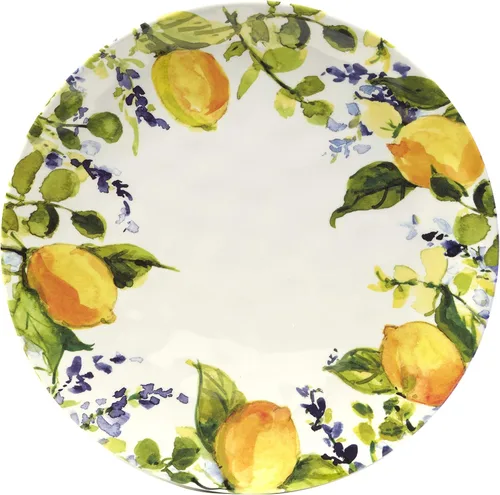 Miniatura 2 de Lemon Zest - Juego de 6 platos llanos de melamina, platos irrompibles para exteriores para cenar en el patio, fiestas de jardín, barbacoas