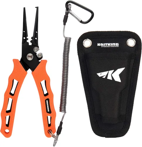 Miniatura 12 de KastKing Cutthroat - Alicates de pesca de 7 pulgadas con anillo dividido, herramientas de pesca de acero inoxidable 420, equipo de pesca resistente