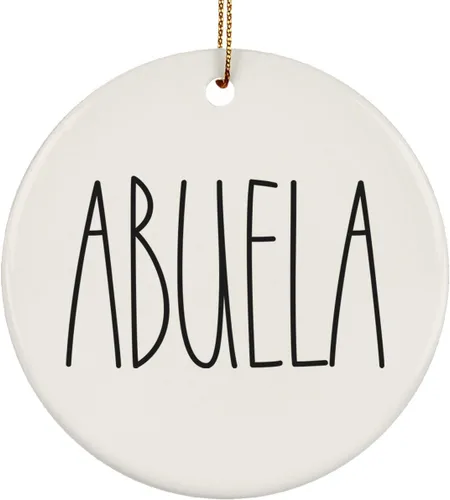 Miniatura 48 de Adorno familiar de Navidad, regalos de hija, hijo, adorno de círculo de cerámica de 3 pulgadas para colgar en el árbol – Día de la Madre