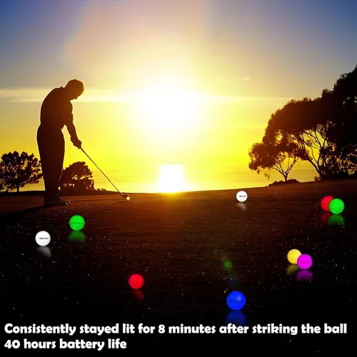 Miniatura 3 de THIODOON Glow in The Dark Golf Balls Light up Led Golf Balls Night Golf Gift Sets for Men Kids Women 6 Pack