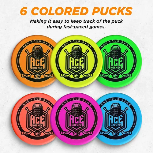 Miniatura 2 de ACE HOCKEY Discos de Espuma - Juego de 6 Discos de Hockey de Rodillas para Interior - Discos de Hockey Blandos, Discos de Hockey de Piso