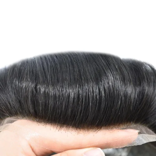 Miniatura 4 de Toupee For Men Real Human Hair System For Men Toupee Black Fine Mono Mens Toupee Brown Hairpiece For Men Lace Front Hair Pieces For Men Protesis
