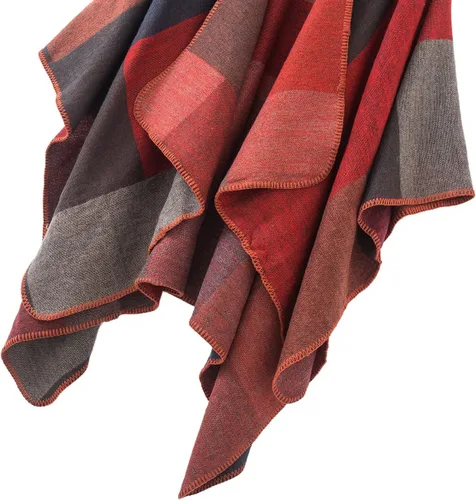 Miniatura 157 de Urban CoCo Poncho de colores para mujer, chal con frente abierto, color en bloques