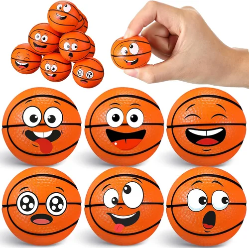 Arrowbash 12 Piezas Mini Pelotas Antiestrés con Caras para Niños y Niñas Deporte Pelotas de Espuma Divertidas con Caras para Exprimir para Aliviar