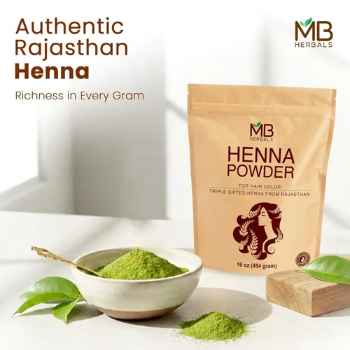 Miniatura 5 de MB Herbals Polvo de Henna 100% Natural y Pura 454 Gram 16 oz / 1.00 LB Para Color de Cabello Natural Naranja-Rojo Triple Tamiz Crudo No