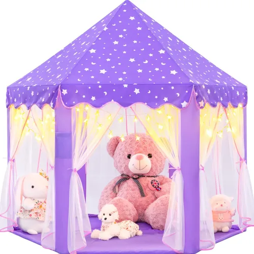 Miniatura 9 de EVOIONOS Tienda de campaña de princesa para niñas, tienda de campaña de castillo para niñas, tienda de campaña de juego de castillo de princesa