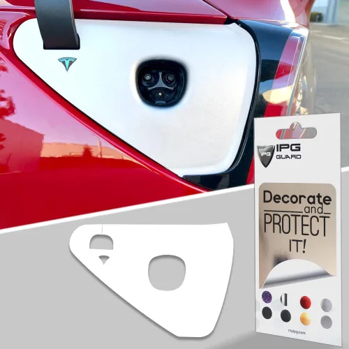 Miniatura 7 de IPG para Tesla - Calcomanías adhesivas de envoltura de puerto de carga, emblema para bricolaje, personaliza el modelo 3-Y (rosa)