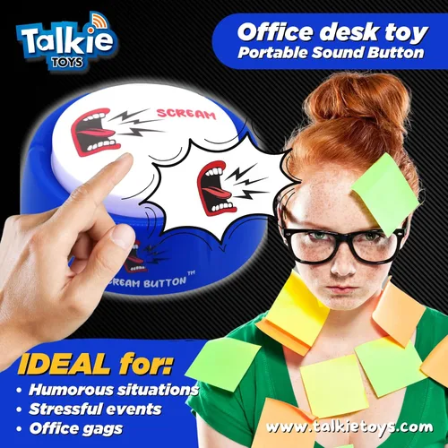 Miniatura 2 de Talkie Toys Products The Scream Button - Botón de voz para hombre y mujer, botón parlante divertido, juguete para hablar para aliviar el estrés y más