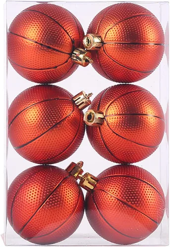 Miniatura 12 de Ochine 6 bolas de Navidad de fútbol con temática de pelota de Navidad, bolas decorativas colgantes de fútbol de Navidad, adornos de árbol de Navidad