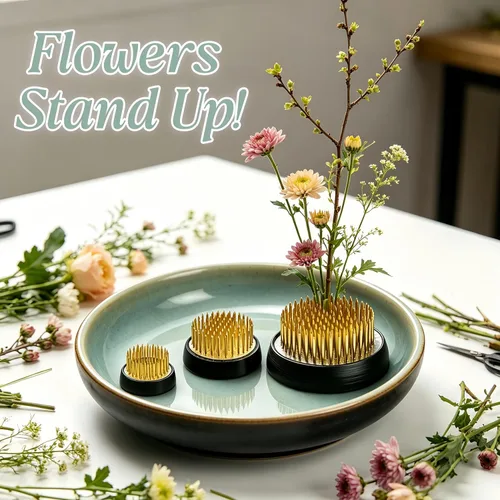 Miniatura 7 de 3 ranas de flores para suministros de arreglos florales, arreglos florales japoneses Ikebana Kenzan, ranas de alfiler para flores con base de goma