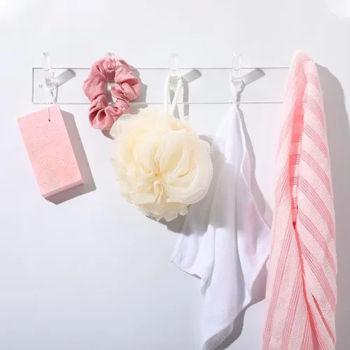 Miniatura 4 de Chunful 4 piezas de acrílico montado en la pared collares organizadores con 6 ganchos adhesivos transparentes para joyas colgantes para collares