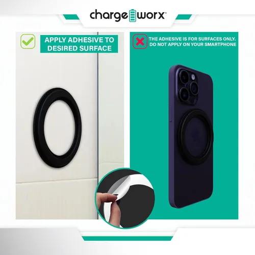Miniatura 5 de CHARGEWORX Paquete de 3 soportes magnéticos para pared, compatibles con MagSafe, soportes adhesivos para teléfono, para ducha, baño, cocina, espejo