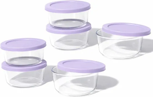 Miniatura 15 de Juego de 8 recipientes de vidrio para almacenamiento de alimentos (4 recipientes + 4 tapas sin BPA), 6.5 tazas, a prueba de fugas, aptos