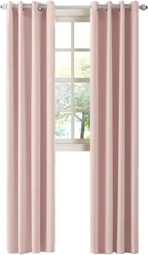 Miniatura 115 de LA PALMA Cortinas opacas con aislamiento térmico y ojales, para sala de estar, dormitorio, paquete de 2 paneles