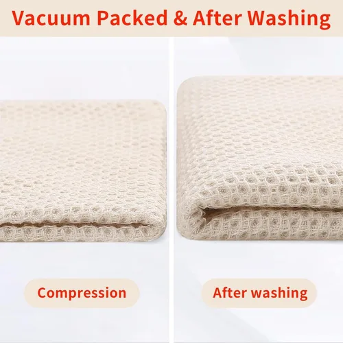 Miniatura 364 de Homaxy Trapos de cocina de 100% algodón, tejido de punto gofre, ultrasuaves, absorbentes y de secado rápido, 12 x 12 pulgadas, paquete de 6, blanco
