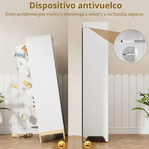 Miniatura 7 de Polup Armario de almacenamiento de metal con puertas y estantes, armario de despensa de cocina de 75 pulgadas de alto, armarios de despensa