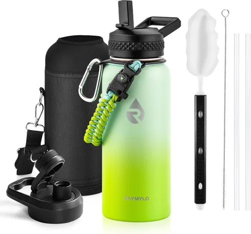Miniatura 81 de RAYMYLO Botella de agua aislada de 24 onzas, de acero inoxidable con triple pared al vacío (fría durante 48 horas, caliente durante 24 horas), a