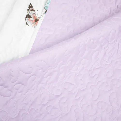 Miniatura 5 de Lush Decor Flutter Butterfly - Juego de edredón de 2 piezas, bonito cubrecama acolchado, lila, tamaño individual