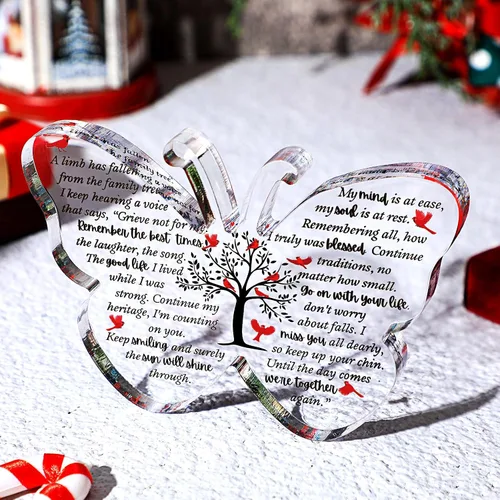 Miniatura 6 de Karenhi Regalos de Navidad cardenales rojos de 6 x 4 pulgadas, regalo conmemorativo de duelo por pérdida de un ser querido, decoraciones de Papá