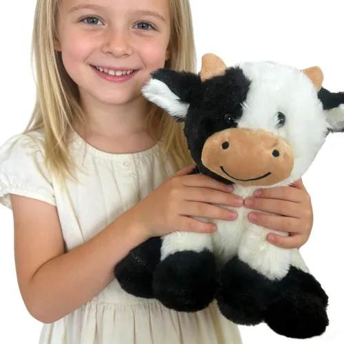 Miniatura 4 de YUKOUQIAN Peluche de vaca de 11.8 pulgadas para niñas y niños de Navidad (vaca sentada de 11.8 pulgadas)