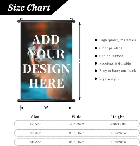 Miniatura 3 de QXYIYBU Póster colgante personalizado, diseño personalizado de tu propia foto, logotipo, texto, arte de pared, marco de madera ajustable, póster