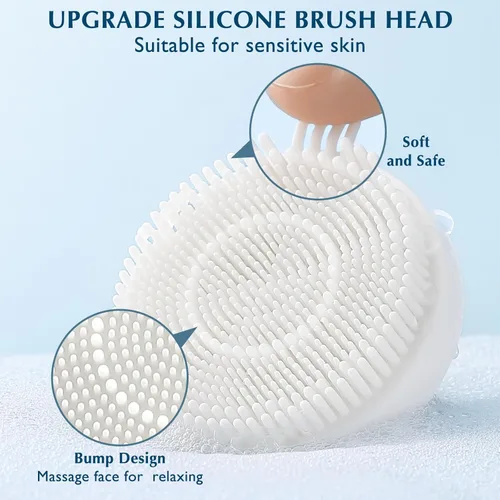 Miniatura 7 de COSLUS Cepillo de Limpieza Facial Exfoliante Facial de Silicona: Dispositivo de Masaje Rotatorio Exfoliante Eléctrico 7 en 1 FBS-D Impermeable