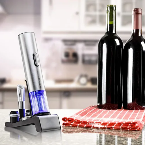 Miniatura 5 de Ivation Juego de regalo de vino 6 en 1: incluye abridor eléctrico de acero inoxidable, conservador al vacío, 2 tapones de corcho, cortador de papel