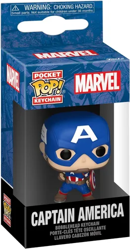 Miniatura 2 de Funko Pop! - Llavero de Marvel - Capitán América - Marvel Comics - Mini figura coleccionable - Relleno de calcetines - Idea de regalo - Producto
