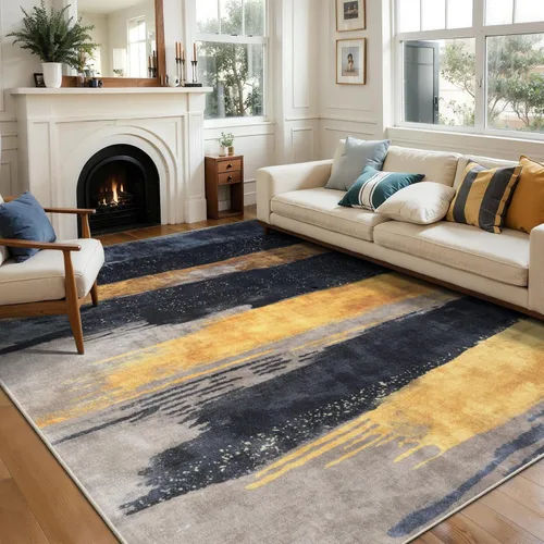 Miniatura 31 de Ciicool Alfombra de pasillo lavable de 2 x 6, alfombra moderna abstracta para pasillo, antideslizante, delgada, ligera, con estampado gris marino
