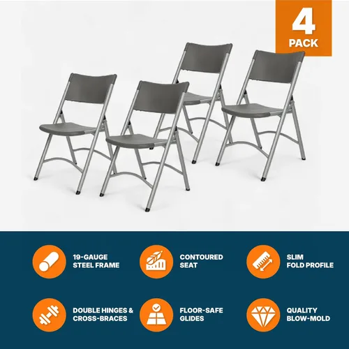 Miniatura 7 de OEF Furnishings Serie OEF600 Sillas plegables de respaldo alto, asiento de grado comercial de polietileno moldeado por soplado