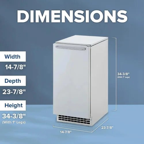 Miniatura 3 de Ice-O-Matic GEMU090 Pearl máquina para hielo autónoma con unidad de aire acondicionado, tecnología de hielo puro, enchufe de 115 voltios