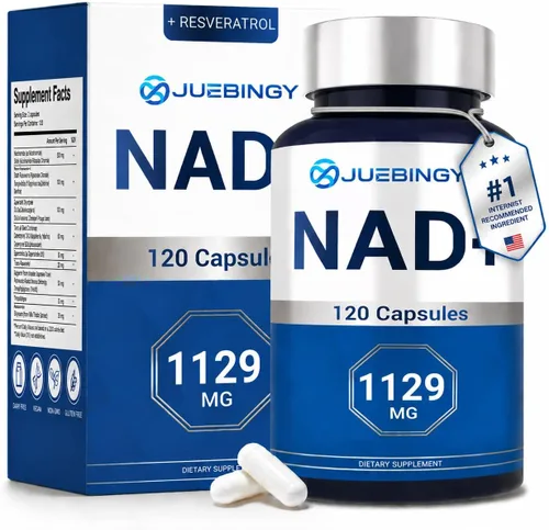 Suplemento NAD+ 120 cápsulas – NAD+ liposomal con resveratrol para energía celular y vitalidad diaria – Fórmula de alta absorción para hombres y
