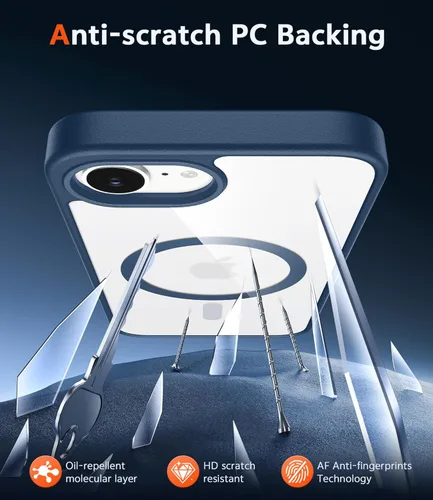 Miniatura 575 de FNTCASE Funda para iPhone 13 Pro-Max: Fundas magnéticas transparentes compatibles con Magsafe Slim anti amarillamiento protección contra caídas