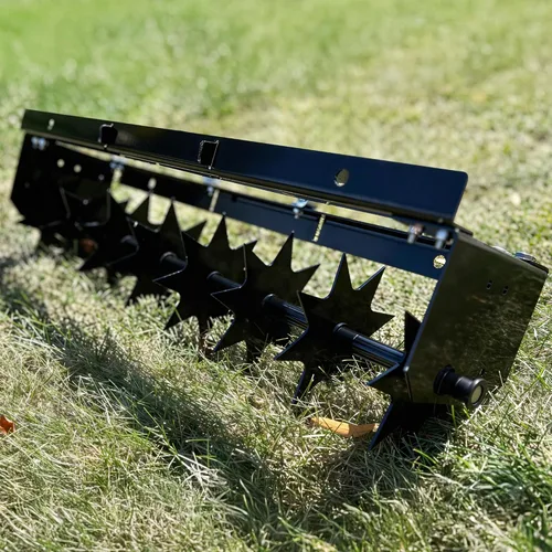 Miniatura 2 de YITAMOTOR Aireador de césped de 32 pulgadas, remolque manual detrás de los aireadores de césped rodantes con 8 picos, 100 libras de alta resistencia