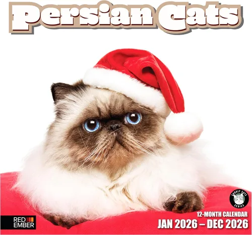 Miniatura 9 de RED EMBER Calendario de pared de gatos 2026 de 12 meses 12 x 24 pulgadas abierto Papel grueso y resistente Regalo de vacaciones Lindo